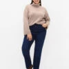 Zizzi Extra High-waisted Megan Jeans With Regular Fit -Chic Soldes J10664F 1077 ModelFront