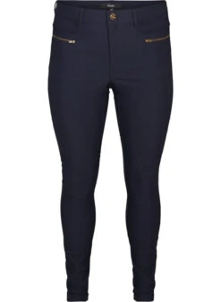Zizzi Close-fitting Trousers With Zip Details -Chic Soldes J10812A 1496 Front