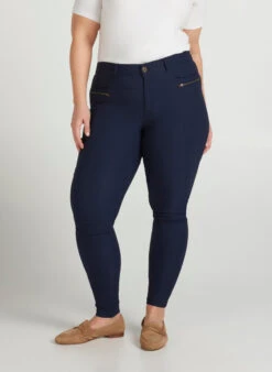 Zizzi Close-fitting Trousers With Zip Details -Chic Soldes J10812A 1496 ModelDetail2