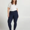 Zizzi Close-fitting Trousers With Zip Details -Chic Soldes J10812A 1496 ModelFront