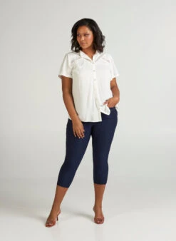 Zizzi 3/4 Trousers -Chic Soldes J10812C 1496 ModelFullBody