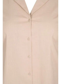 Zizzi Long Cotton Shirt With Short Sleeves -Chic Soldes J10837B 0924 Details1