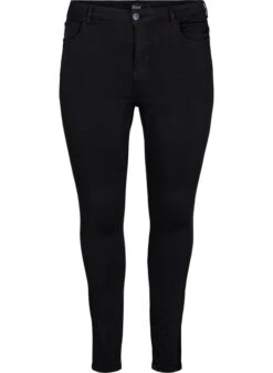 Zizzi Stay Black Amy Jeans With A High Waist -Chic Soldes J10857A 0201 Front