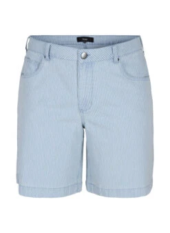 Zizzi Denim Shorts In A Striped Pattern -Chic Soldes J10886B 9990 Front