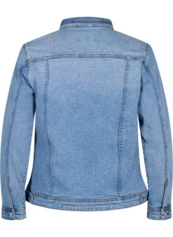 Zizzi Short Cotton Denim Jacket -Chic Soldes J10904A 1025 Back