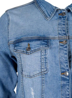 Zizzi Short Cotton Denim Jacket -Chic Soldes J10904A 1025 Details1