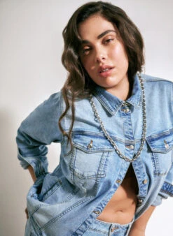 Zizzi Short Cotton Denim Jacket