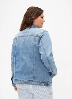Zizzi Short Cotton Denim Jacket -Chic Soldes J10904A 1025 ModelBack