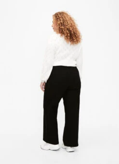 Zizzi High-waisted Jeans With Wide Legs -Chic Soldes J10951B 0191 ModelBack