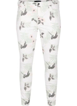 Zizzi High Waisted Amy Jeans With Floral Print -Chic Soldes J10956A 9990 Front