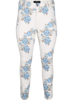 Zizzi Super Slim Amy Jeans With A Floral Print -Chic Soldes J10956C 9992 Front