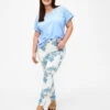 Zizzi Super Slim Amy Jeans With A Floral Print -Chic Soldes J10956C 9992 ModelFront