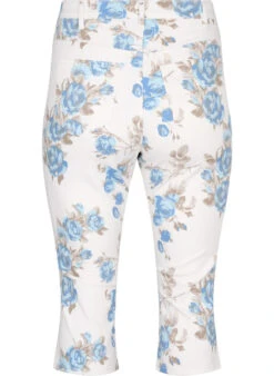 Zizzi Amy High Waist Capri Jeans With Floral Print -Chic Soldes J10956D 9992 Back