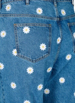 Zizzi High Waist Gemma Jeans With Daisies -Chic Soldes J10957C 1030 Details2