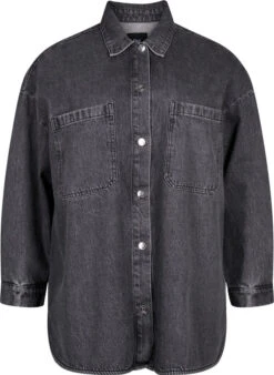 Zizzi Loose-fitting Denim Jacket With Buttons -Chic Soldes J10960A 1010 Front