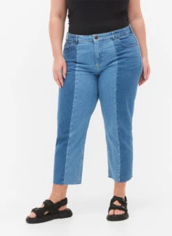 Zizzi Cropped Vera Jeans With Colorblock -Chic Soldes J10977A 1050 ModelDetail1