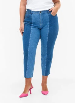 Zizzi Cropped Vera Jeans With Colorblock -Chic Soldes J10977A 1050 ModelDetail2