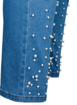 Zizzi Slim Fit Emily Jeans With Pearls -Chic Soldes J20019D 1030 Details2