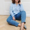 Zizzi Slim Fit Emily Jeans With Pearls -Chic Soldes J20019D 1030 ImageFront