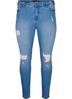 Zizzi Amy Jeans With Super Slim Fit And Ripped Details -Chic Soldes J20019H 1055 Front