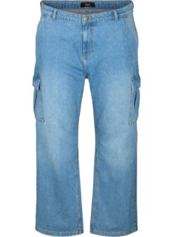 Zizzi Loose-fitting Jeans With Cargo Pockets -Chic Soldes J20031A 1030 Front