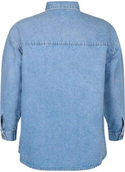 Zizzi Loose Denim Shirt With Chest Pocket -Chic Soldes J20039A 1025 Back