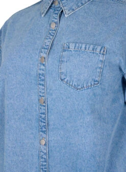 Zizzi Loose Denim Shirt With Chest Pocket -Chic Soldes J20039A 1025 Details1