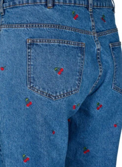 Zizzi Mille Mom Fit Jeans With Embroidery -Chic Soldes J20042C 1414 Details2