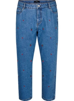 Zizzi Mille Mom Fit Jeans With Embroidery -Chic Soldes J20042C 1414 Front