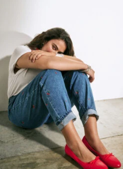 Zizzi Mille Mom Fit Jeans With Embroidery -Chic Soldes J20042C 1414 ImageBack