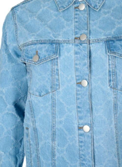 Zizzi Denim Jacket With Destroy Pattern -Chic Soldes J20044B 1050 Details1