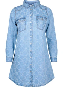 Zizzi Denim Dress With Destroy Pattern -Chic Soldes J20044C 1050 Front