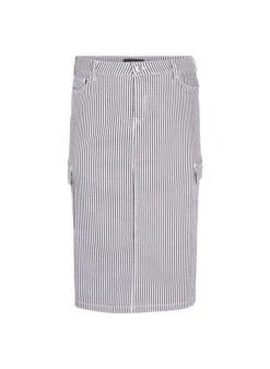 Zizzi Striped Pencil Skirt With Pockets -Chic Soldes J20062B 0199 Front