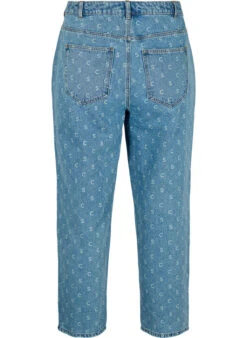 Zizzi Cropped Jeans With Print And High Waist -Chic Soldes J20063A 1050 Back