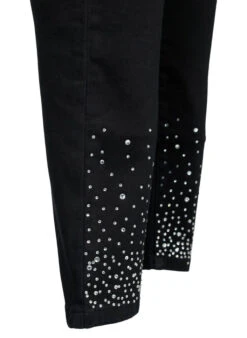 Zizzi High-waisted Amy Jeans With Rhinestones -Chic Soldes J20064A 0199 Details2