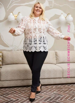 Zizzi High-waisted Amy Jeans With Rhinestones