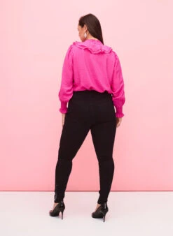 Zizzi High-waisted Amy Jeans With Rhinestones -Chic Soldes J20064A 0199 ModelBack