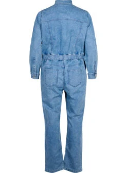 Zizzi Long-sleeved Denim Jumpsuit -Chic Soldes J20066C 1025 Back