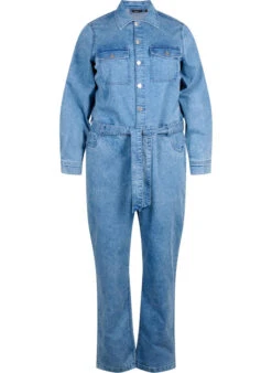 Zizzi Long-sleeved Denim Jumpsuit -Chic Soldes J20066C 1025 Front