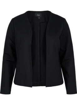 Zizzi Monochrome Short Open Blazer -Chic Soldes J21008E 0199 Front