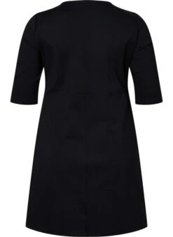 Zizzi Monochrome Dress With 3/4 Sleeves And Slit -Chic Soldes J21008I 0199 Back