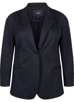 Zizzi Simple Blazer With Button Closure 12 Zizzi Simple Blazer With Button Closure -Chic Soldes J21008J 0199 Front