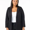 Zizzi Simple Blazer With Button Closure -Chic Soldes J21008J 0199 ModelFront