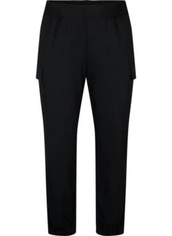 Zizzi Cargo Trousers With Elastic Waist -Chic Soldes J21008M 0199 Front