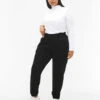Zizzi Cargo Trousers With Elastic Waist -Chic Soldes J21008M 0199 ModelFront