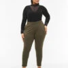 Zizzi Cropped Trousers With Pockets -Chic Soldes J21008P 0787 ModelFront