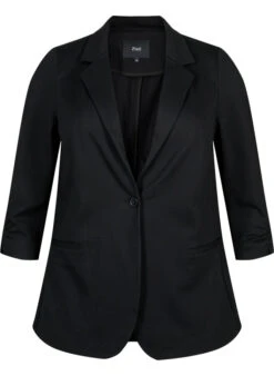 Zizzi Blazer With 3/4 Sleeves -Chic Soldes J21008Q 0199 Front
