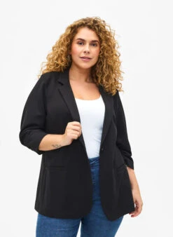 Zizzi Blazer With 3/4 Sleeves