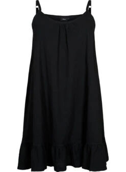 Zizzi Cotton Dress With Thin Straps And An A-line Cut -Chic Soldes J80000O 0199 Front