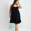 Zizzi Cotton Dress With Thin Straps And An A-line Cut